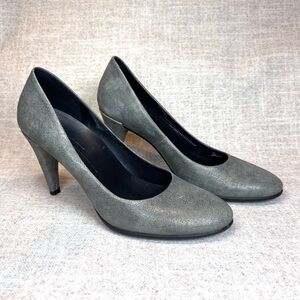 Ecco Shape 75 sleek pump heels dress shoes size 41 (10-10.5) warm gray leather